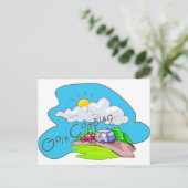 We gaan kamperen briefkaart (Staand voorkant)