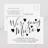 We Gaan Micro Kleinere Trouwscript Harten Aankondigingskaart (Voorkant / Achterkant)