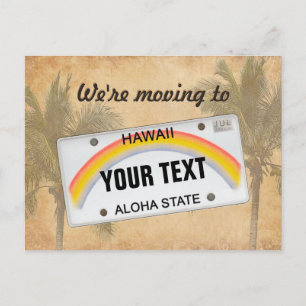 We gaan naar Hawaii (aanpasbaar) LicensePlate Aankondigingskaart