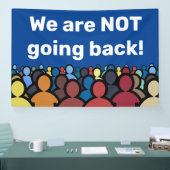 We gaan niet terug spandoek (Beurs)