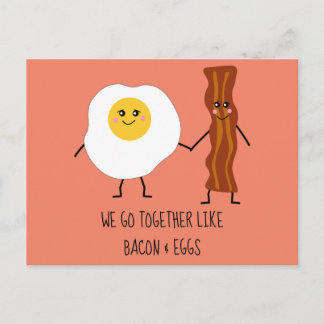 We gaan samen als Bacon en Eggs Cute Kawaii Briefkaart