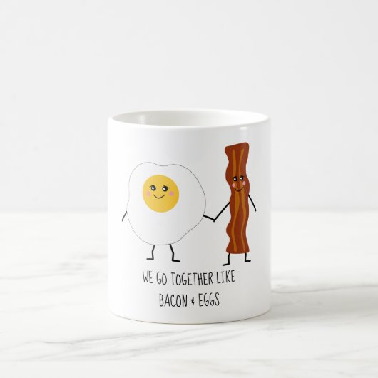 We gaan samen als Bacon en Eggs Cute Kawaii Koffiemok (Center)