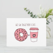 We gaan samen als donuts en koffie-Valentijn Kaart (Staand voorkant)