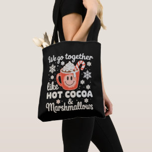 We gaan samen als hete cacaomarshmallows KerstmisW Draagtas