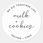 We gaan samen als melk en koekjes Favor Ronde Sticker (Voorkant)