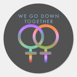 We gaan samen vrouwen symbolen gebruiken ronde sticker
