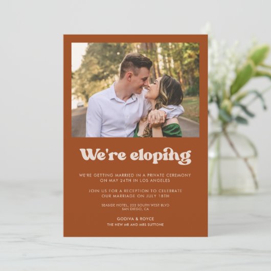 We gaan stijlvol verbrand Sinaasappel aankondigen Kaart (Staand voorkant)