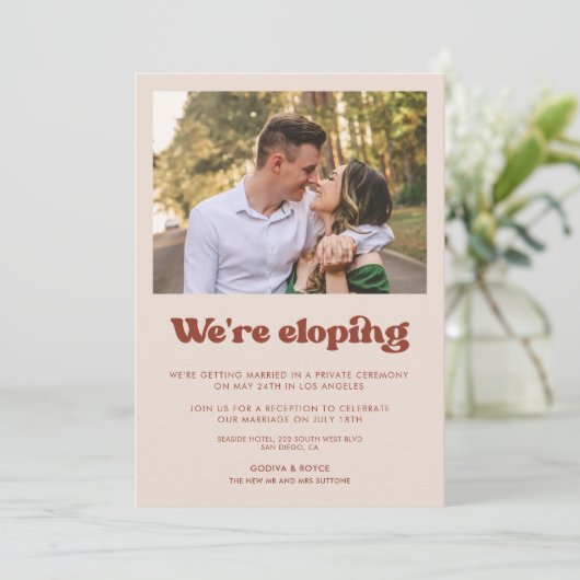 We gaan stijlvolle Peach Pink aankondiging (Staand voorkant)