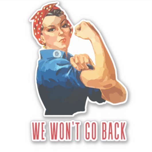 We gaan terug Rosie Riveter Car Decal Sticker (Voorkant)