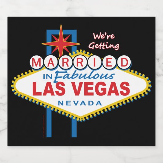 We gaan trouwen in Vegas Sparkling Wijnetiket (Enkel label)