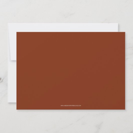We gaan trouwen met Rust Simple Calligraphy Save The Date (Achterkant)