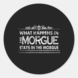 We gebeuren in de lijkschouwer autopsietechniek ronde sticker