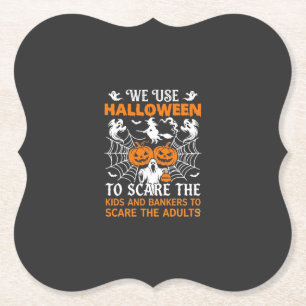 We Gebruiken Halloween Verschrikkelijke Geest Pomp Kartonnen Onderzetters