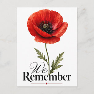 We Gedenken – Rode Klaproos Herdenkingsdag Tributo Briefkaart