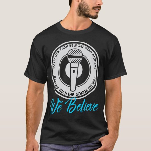 We geloven dat Mannen basale donkere T-shirt (Voorkant)