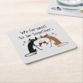 We gisten om samen wijngrappen te zijn vierkante kartonnen onderzetter (Schuin)