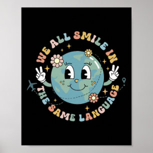 We Glimlachen allemaal in dezelfde taal Esl meerta Poster