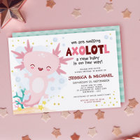 We glimlachen met Axolotl Baby shower-uitnodiging