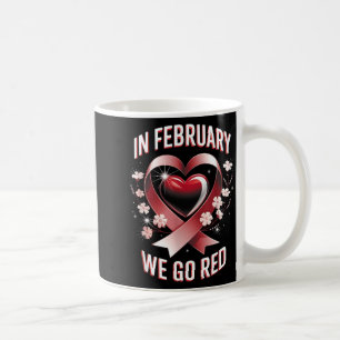 We Go Red Februari Hart- en Vaatziektebewustzijn Koffiemok