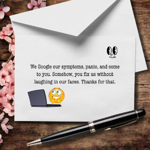 We googlen onze symptomen, je lost onze domheid op bedankkaart