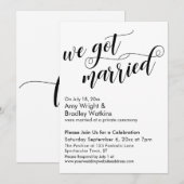 We Got Married Calligraphy Bruiloftsfeestje Kaart (Voorkant / Achterkant)