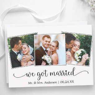 We Got Married Calligraphy Heart 3 Foto Aankondiging