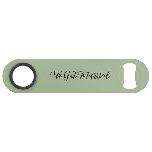 We Got Married Green Wedding Reception Speed Flessenopener (Voorkant (Horizontaal))