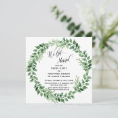 We Got Married Groene Krans Ontvangst-Only Kaart (Staand voorkant)