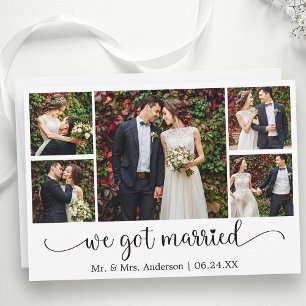 We Got Married Hart Calligrafie 5 Foto Huwelijk Aankondiging
