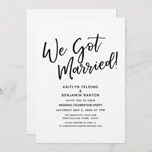 "We Got Married!" Ontvangst van het casual script  Kaart (Voorkant / Achterkant)