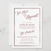 We Got Married Rose Goud Over Wit, Ontvangsthal Kaart (Voorkant)