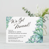 We Got Married Script met waterverf succulenten Kaart (Staand voorkant)
