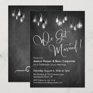 We Got Married Typografie Edison Lichten Schoolbor Kaart