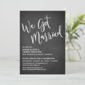 We Got Married Typografie op een subtiel schoolbor Kaart (Staand voorkant)