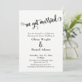 We Got Married Zwart Wit Feest Only Kaart (Staand voorkant)