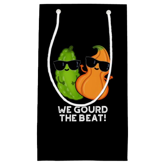 We gourd the Beat Funny Veggie Pun Dark BG Klein Cadeauzakje (Voorkant)