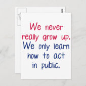 We groeien nooit echt op briefkaart (Voorkant / Achterkant)