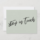 "We have moved" Carte verte de la page d'écriture (Dos)