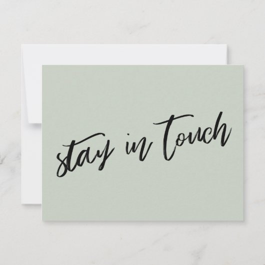 "We have moved" Carte verte de la page d'écriture (Dos)