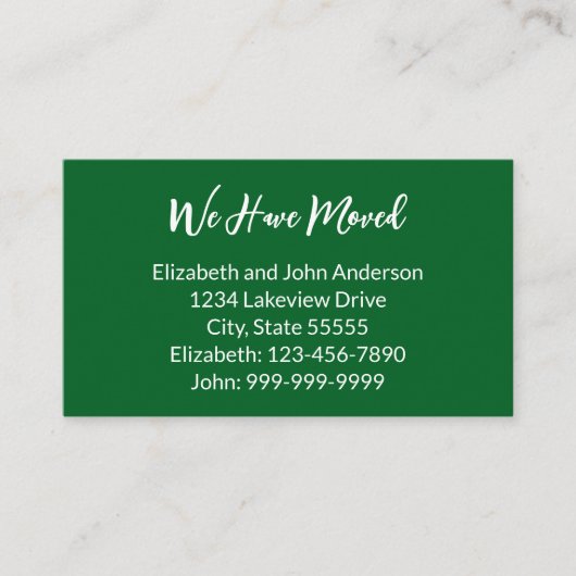 We Have Moved Forest Green Moving Announcement Informatiekaartje (Voorkant)
