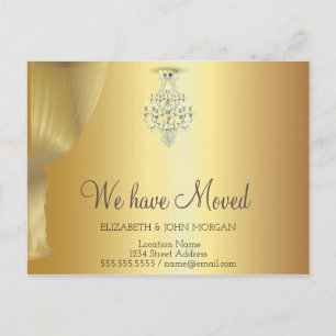 We Have Moved,Gouden Gordijn, Kroonluchter Aankondigingskaart