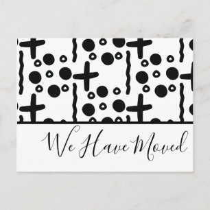 We Have Moved Minimalistische Abstracte Tribale Po Briefkaart