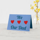 We Heart Love DAD | RODE BLUE | Happy Vaderdag Kaart (Gele Bloem)