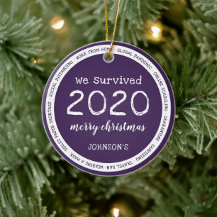 We hebben 2020 Naam Paars overleefd Keramisch Ornament