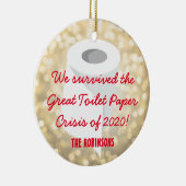 We hebben 2020 overleefd! Funny Quarantine Photo G Keramisch Ornament (Rechts)