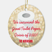 We hebben 2020 overleefd! Funny Quarantine Photo G Keramisch Ornament (Links)