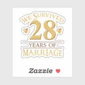 We hebben 28 jaar overleven van het huwelijk, 28st sticker (Vel)