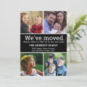 We hebben 4 foto's Collage Black en White Moving v Aankondiging (Staand voorkant)