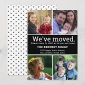 We hebben 4 foto's Collage Black en White Moving v Aankondiging (Voorkant / Achterkant)