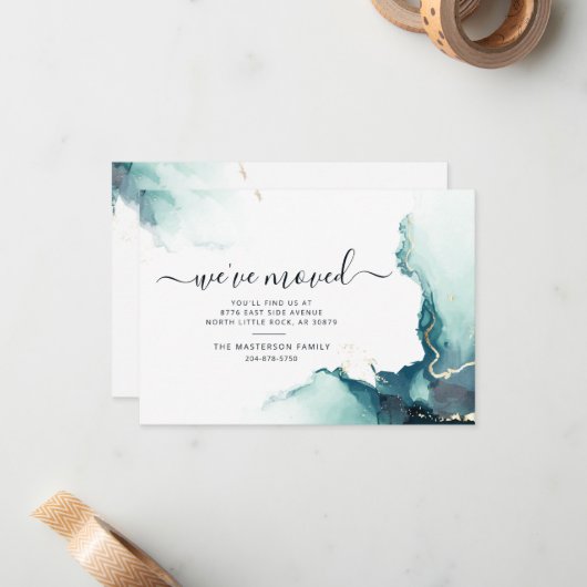 We hebben Agate Script verhuisd aankondiging (Voorkant / Achterkant in situ)